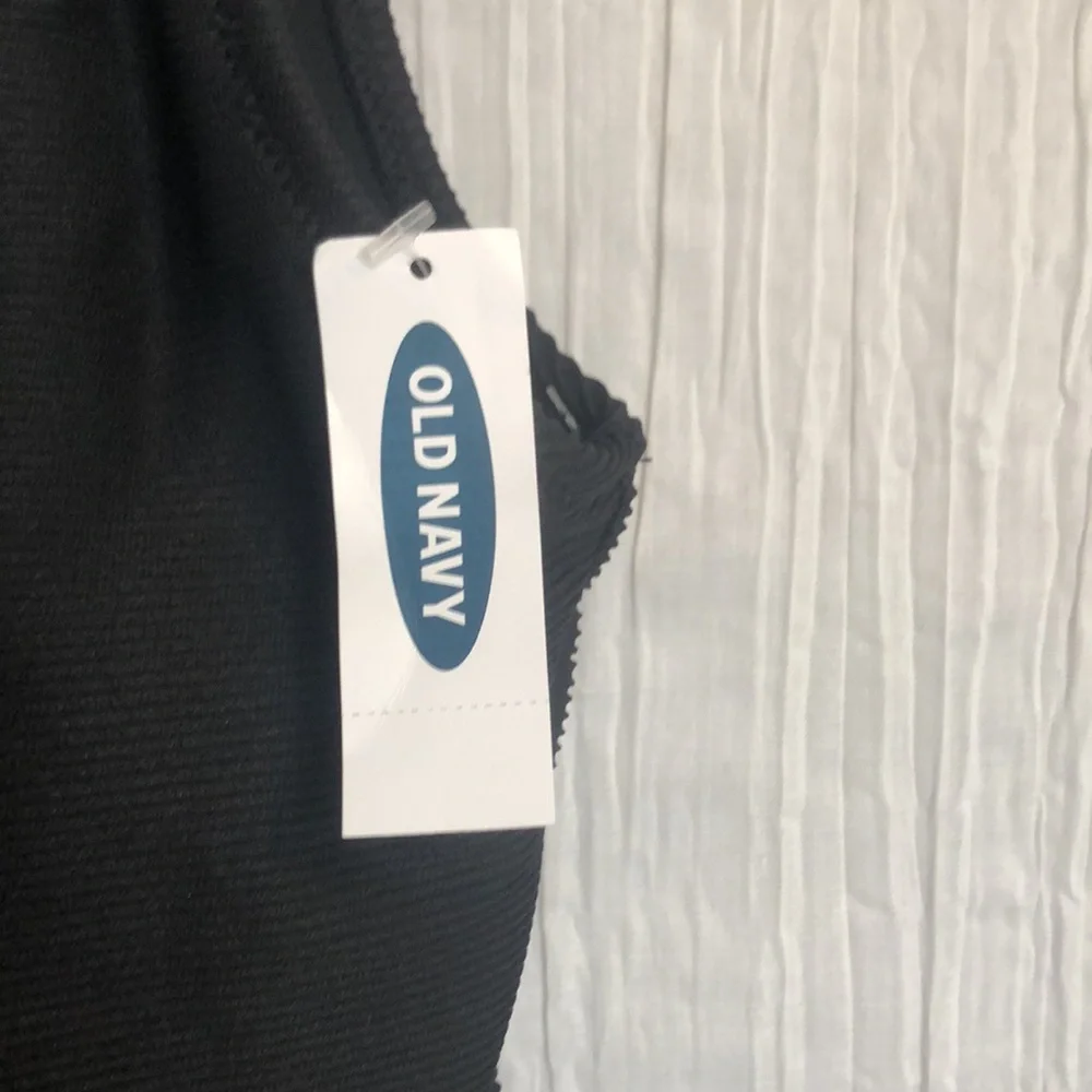OLD NAVY size XS 1 piece black ribbed one shoulder with tie asymmetrical NWT